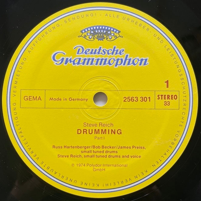 STEVE REICH / DRUMMING - MUSIC FOR MALLET INSTRUMENTS - VOICES AND ORGAN - SIX PIANOS - German Deutsche Grammophon Original 3LP BOX SET