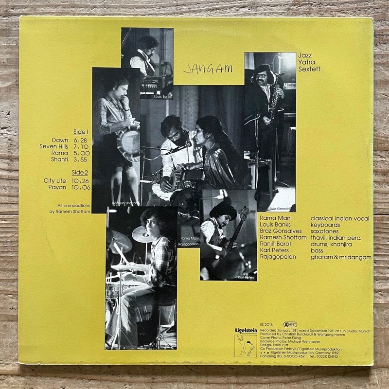 JAZZ YATRA SEXTETT / SANGAM - German Eigelstein Original