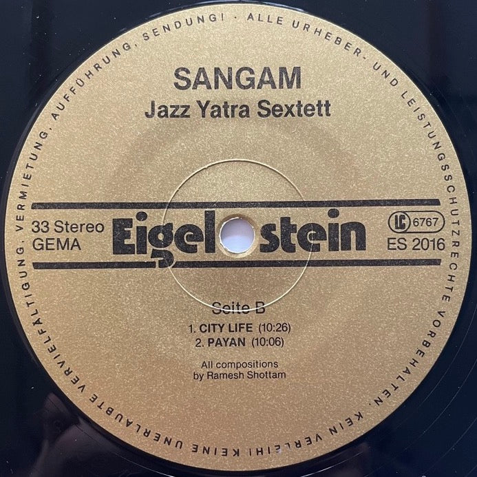 JAZZ YATRA SEXTETT / SANGAM - German Eigelstein Original