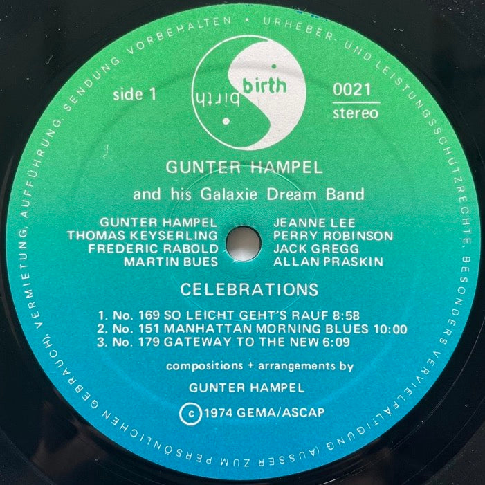 GUNTER HAMPEL AND HIS GALAXIE DREAM BAND / CELEBRATIONS - German Birth Original (2LP)