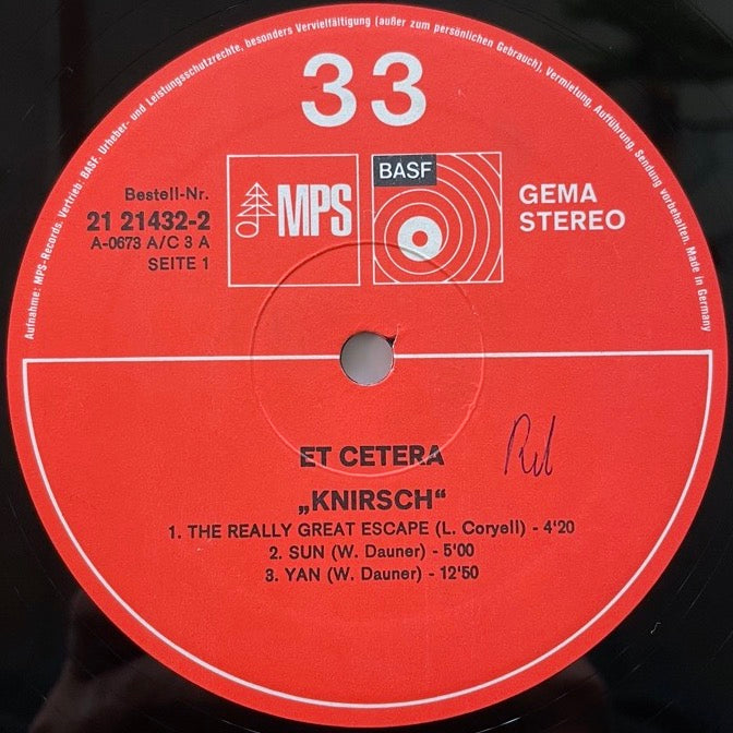 ET CETERA / KNIRSCH - German MPS/BASF original