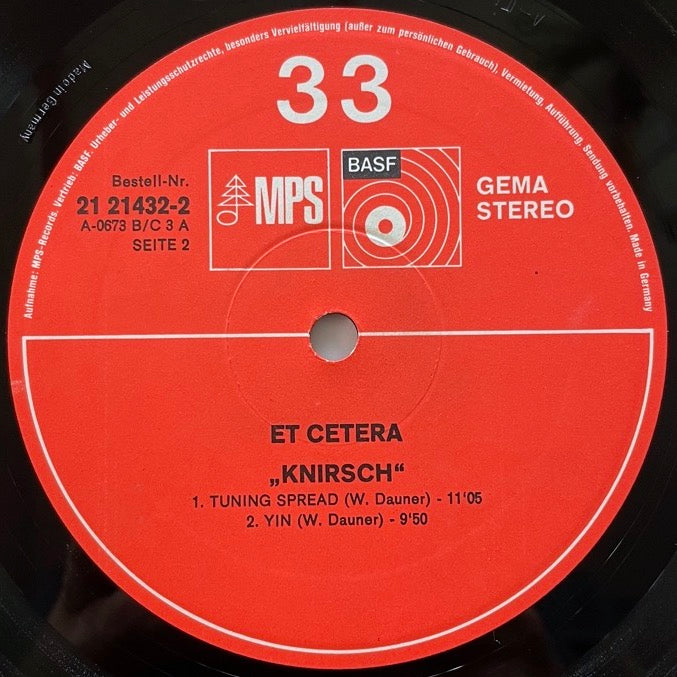 ET CETERA / KNIRSCH - German MPS/BASF original