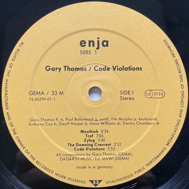 GARY THOMAS AND SEVENTH QUADRANT / CODE VIOLATIONS - German Enja Original