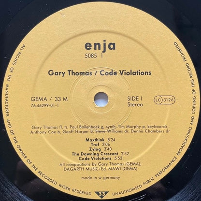 GARY THOMAS AND SEVENTH QUADRANT / CODE VIOLATIONS - German Enja Original