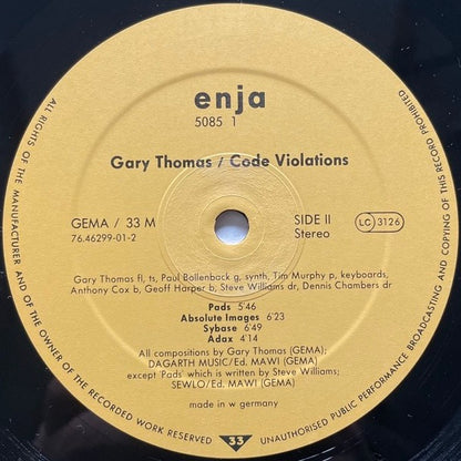 GARY THOMAS AND SEVENTH QUADRANT / CODE VIOLATIONS - German Enja Original