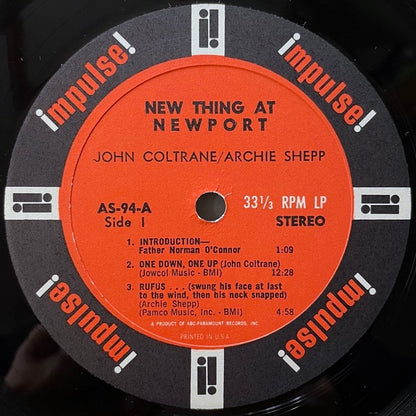 JOHN COLTRANE - ARCHIE SHEPP / NEW THING AT NEWPORT - US Impulse original