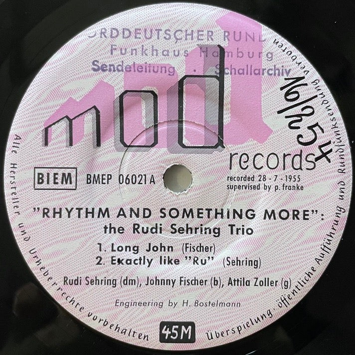 RUDI SEHRING TRIO  / RHYTHM AND SOMETHING MORE (EP) - German Mod Original