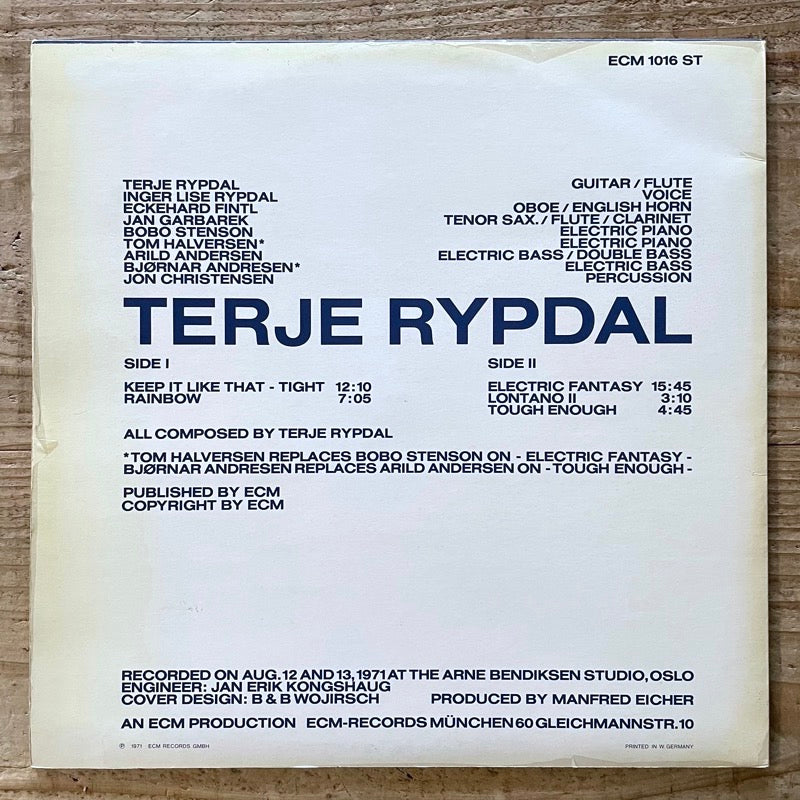 TERJE RYPDAL - German ECM 1016