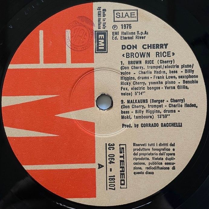 DON CHERRY / BROWN RICE - Italian EMI Original