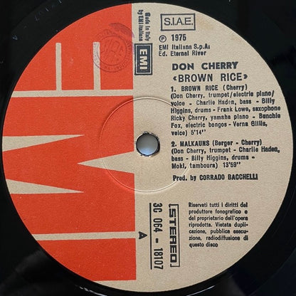 DON CHERRY / BROWN RICE - Italian EMI Original