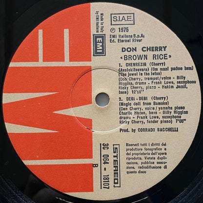 DON CHERRY / BROWN RICE - Italian EMI Original