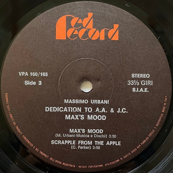 MASSIMO URBANI / DEDICATION TO A.A. & J.C. - MAX'S MOOD (2LP) - Italian Red Original