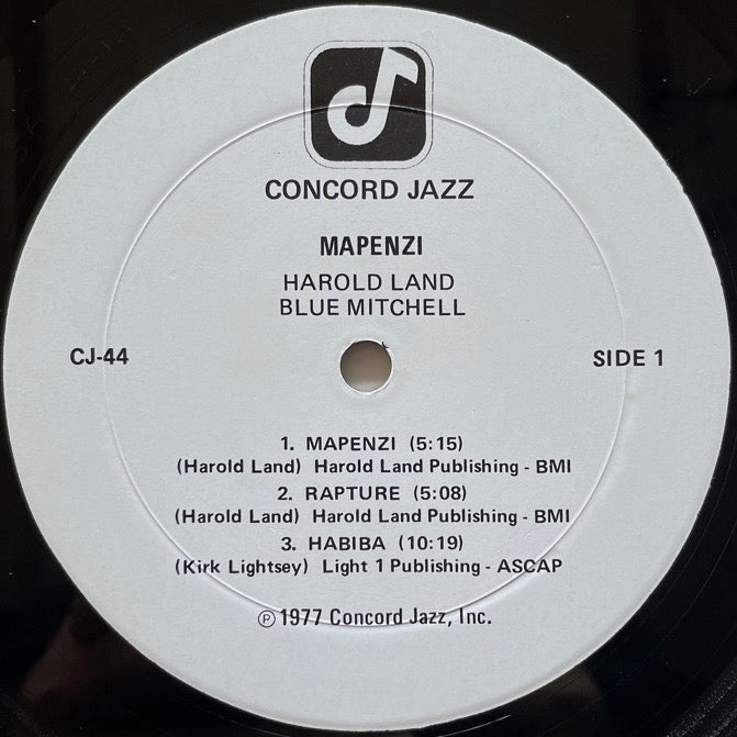 HAROLD LAND - BLUE MITCHELL QUINTET / MAPENZI - US Concord Original