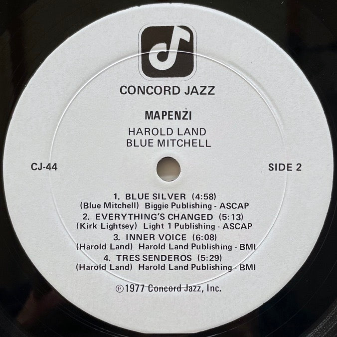 HAROLD LAND - BLUE MITCHELL QUINTET / MAPENZI - US Concord Original
