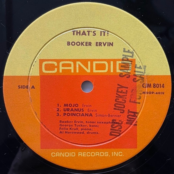 BOOKER ERVIN / THAT'S IT - US Candid original