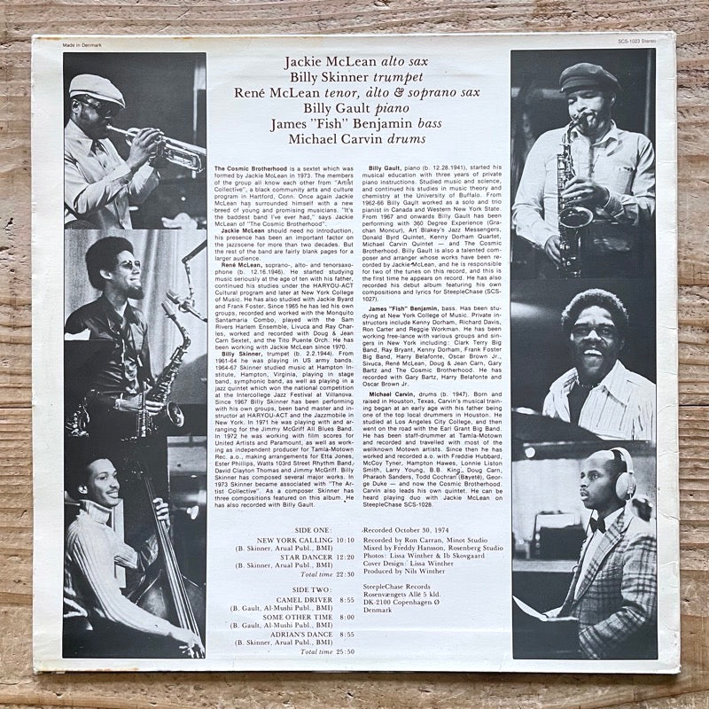 JACKIE McLEAN & THE COSMIC BROTHERHOOD / NEW YORK CALLING - Danish SteepleChase Original