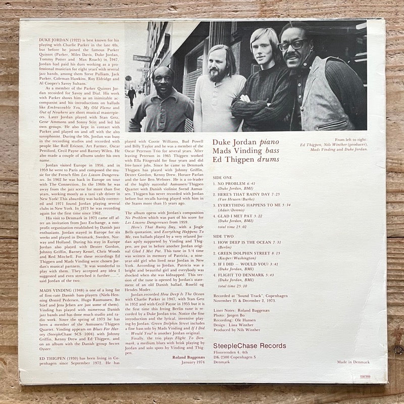 DUKE JORDAN TRIO / FLIGHT TO DENMARK - Danish SteepleChase Original