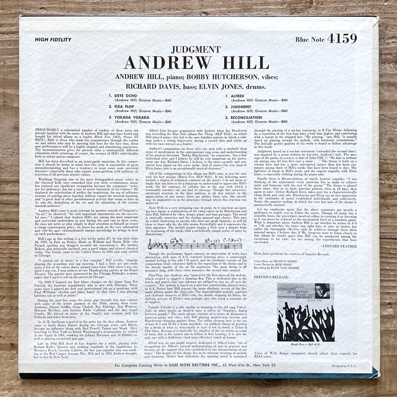 ANDREW HILL / JUDGMENT! - US Blue Note Original