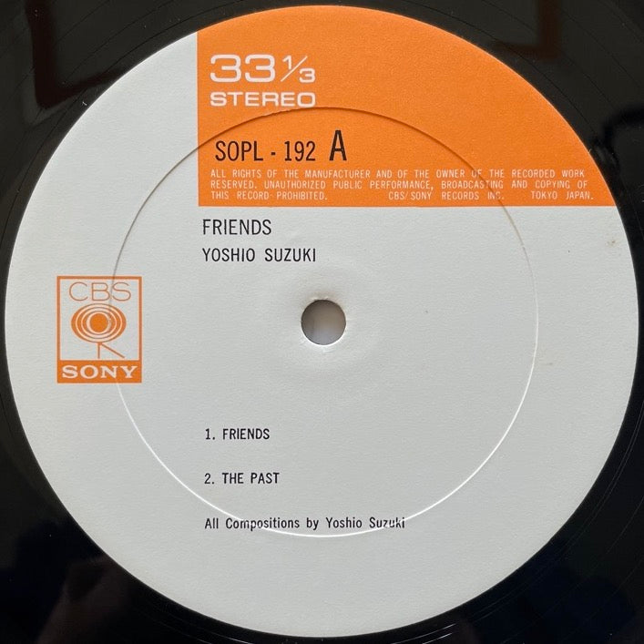 YOSHIO SUZUKI / FRIENDS - Japan CBS/SONY Original