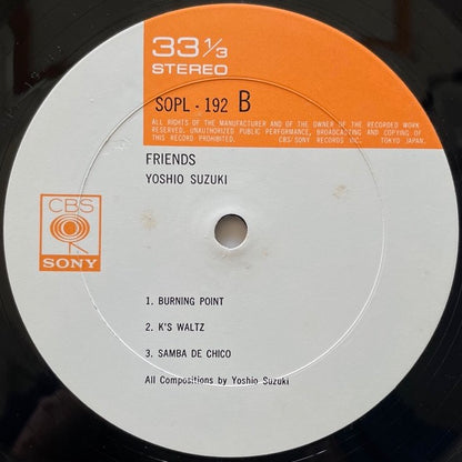YOSHIO SUZUKI / FRIENDS - Japan CBS/SONY Original