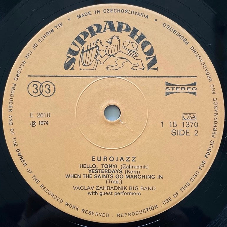 VACLAV ZAHRADNIK BIG BAND - Czechoslovakia Supraphon Original