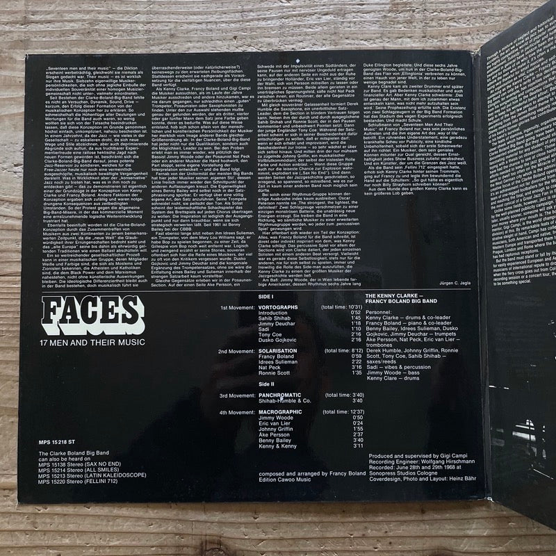 KENNY CLARKE - FRANCY BOLAND BIG BAND / FACES - German MPS Original