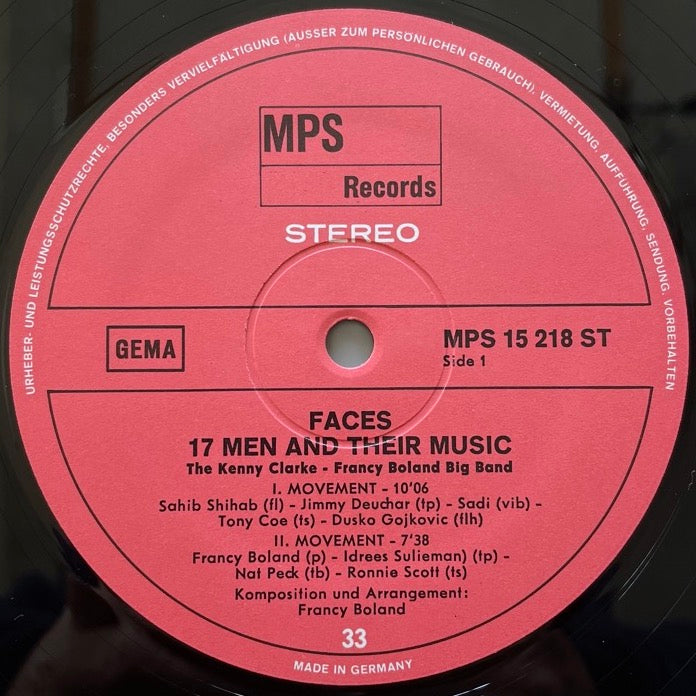KENNY CLARKE - FRANCY BOLAND BIG BAND / FACES - German MPS Original
