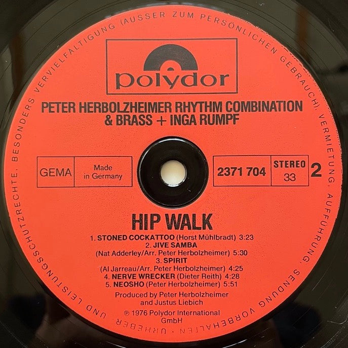 PETER HERBOLZHEIMER RHYTHM COMBINATION &amp; BRASS &amp; INGA RUMPF / HIP WALK - German Polydor original