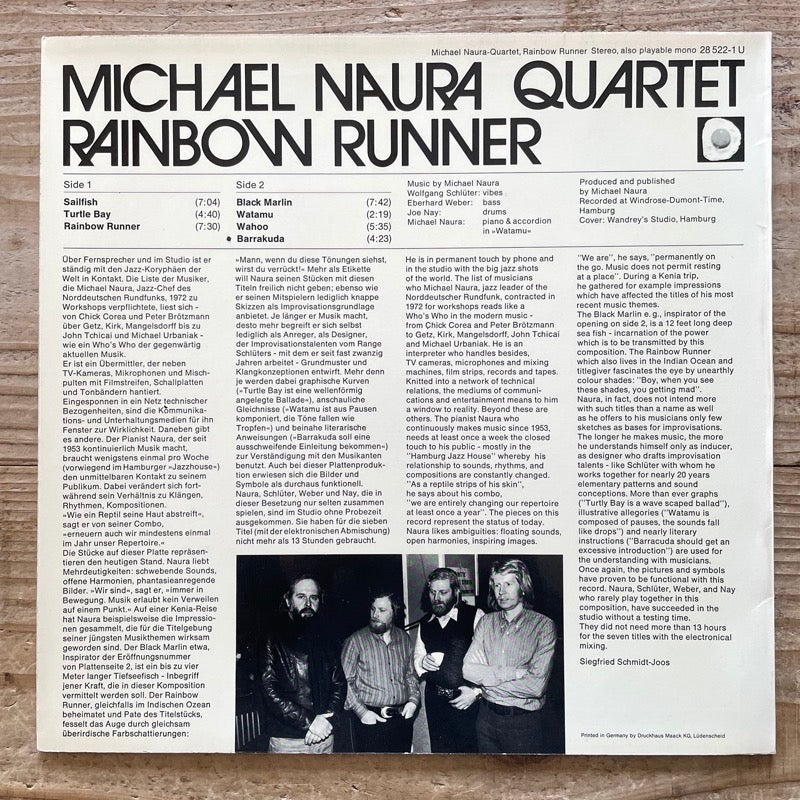 MICHAEL NAURA QUARTET / RAINBOW RUNNER - German Spiegelei Original