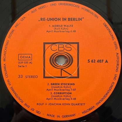 ROLF + JOACHIM KUHN QUARTET / RE-UNION IN BERLIN - German CBS Original