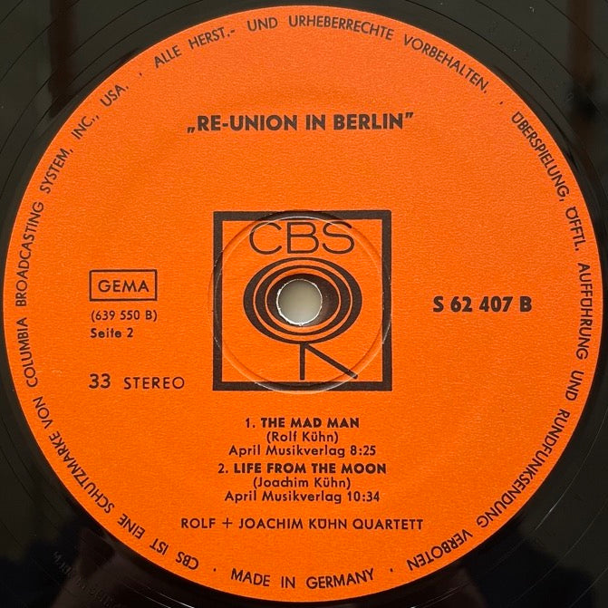 ROLF + JOACHIM KUHN QUARTET / RE-UNION IN BERLIN - German CBS Original