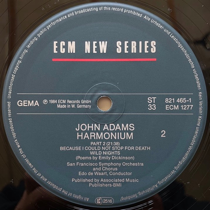 JOHN ADAMS / HARMONIUM - German ECM Original