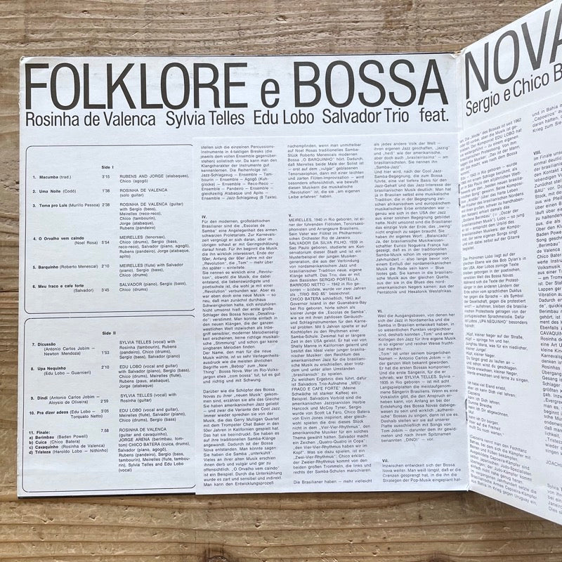 V.A.(EDU LOBO, ROSINHA DE VALENCA etc..) / FOLKLORE e BOSSA NOVA DO BRASIL - German SABA Original