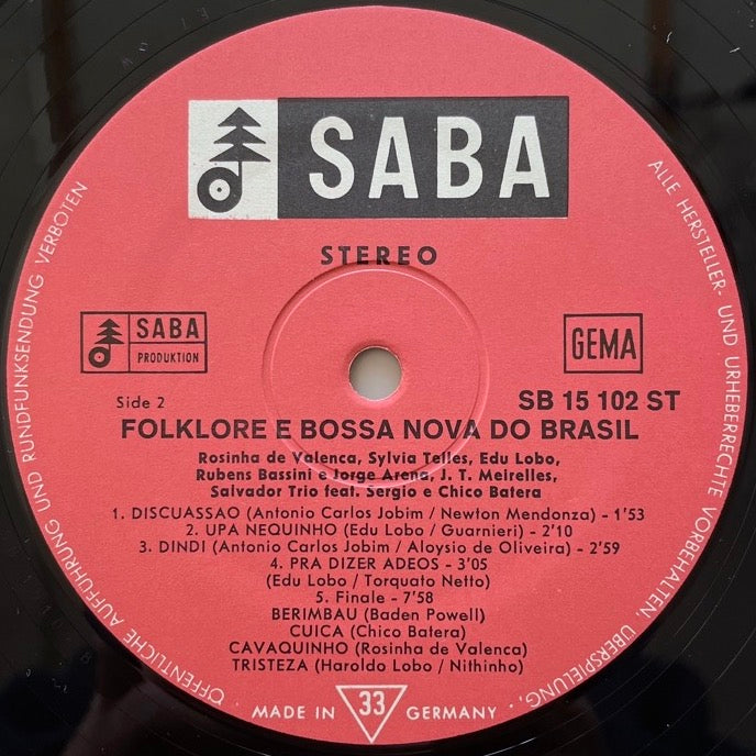 V.A.(EDU LOBO, ROSINHA DE VALENCA etc..) / FOLKLORE e BOSSA NOVA DO BRASIL - German SABA Original