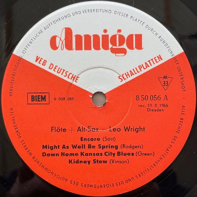 LEO WRIGHT / FLOTE + ALT-SAX = LEO WRIGHT - German Amiga Original