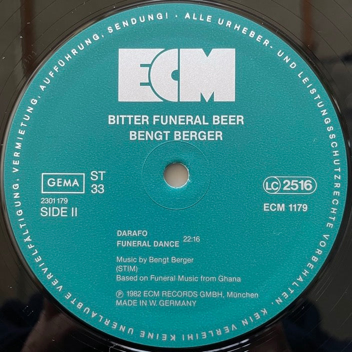 BENGT BERGER / BITTER FUNERAL BEER - German ECM Original