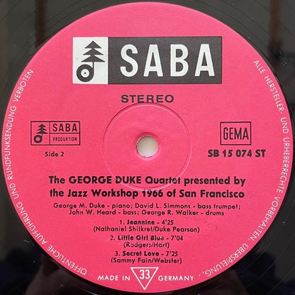 GEORGE DUKE QUARTET / THE JAZZ WORKSHOP 1966 - German Saba Original