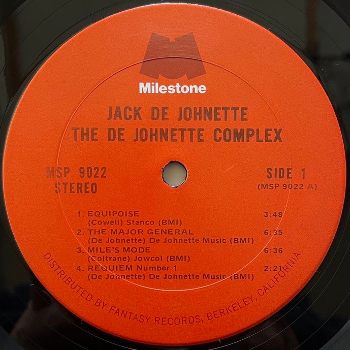 JACK DE JOHNETTE / THE DE JOHNETTE COMPLEX - US Milestone