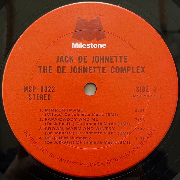 JACK DE JOHNETTE / THE DE JOHNETTE COMPLEX - US Milestone