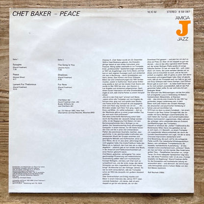 CHET BAKER / PEACE - German Amiga