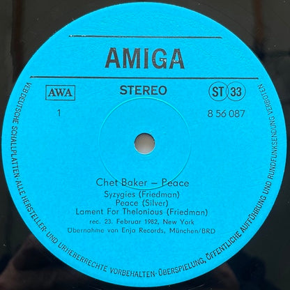 CHET BAKER / PEACE - German Amiga