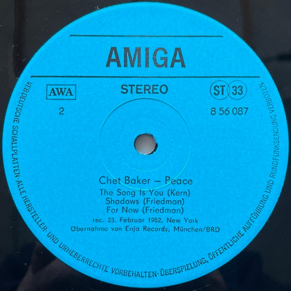 CHET BAKER / PEACE - German Amiga