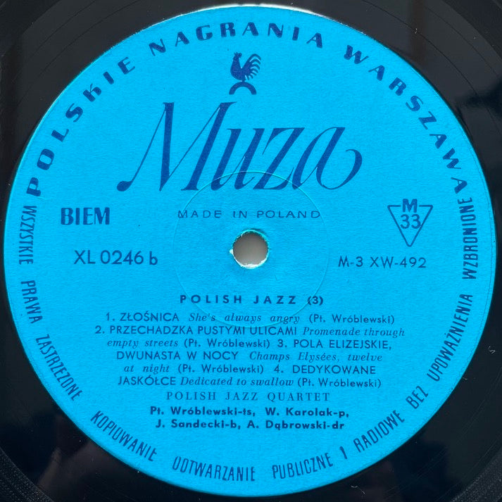 POLISH JAZZ QUARTET / POLISH JAZZ VOL.3 - Polish Muza Original