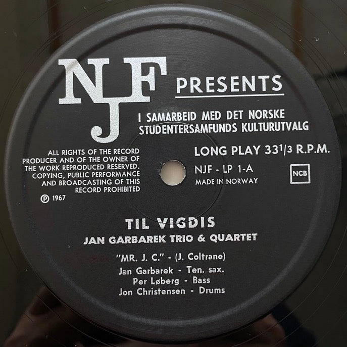JAN GARBAREK TRIO & QUARTET / TIL VIGDIS - Norsk Jazzforbund Original
