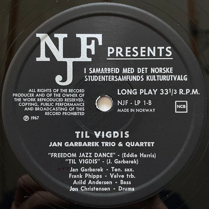 JAN GARBAREK TRIO & QUARTET / TIL VIGDIS - Norsk Jazzforbund Original