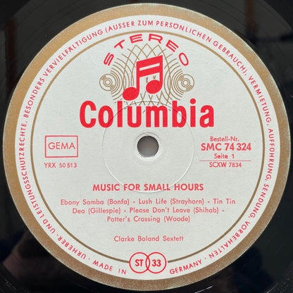CLARKE BOLAND SEXTETT / MUSIC FOR THE SMALL HOURS - German Columbia Original