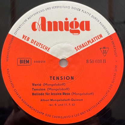 ALBERT MANGELSDORFF QUINTETT / ONE - TENSION - German Amiga
