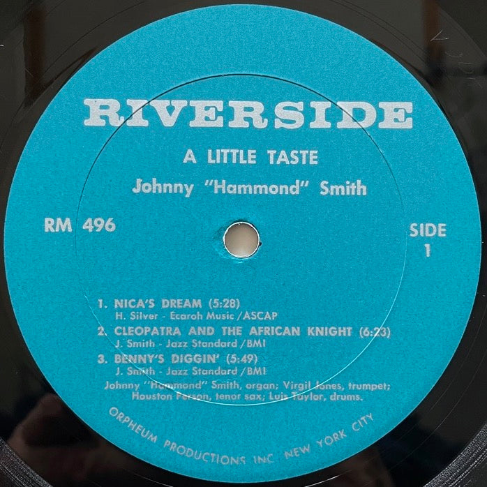 JOHNNY HAMMOND SMITH / A LITTLE TASTE - US Riverside Original