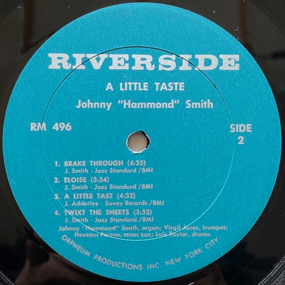 JOHNNY HAMMOND SMITH / A LITTLE TASTE - US Riverside Original