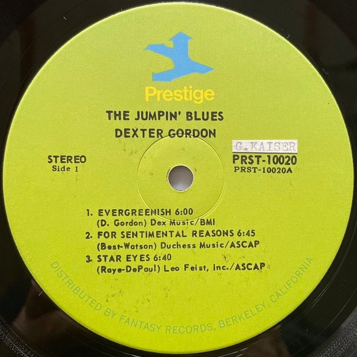 DEXTER GORDON / JUMPIN' BLUES - US Prestige Original